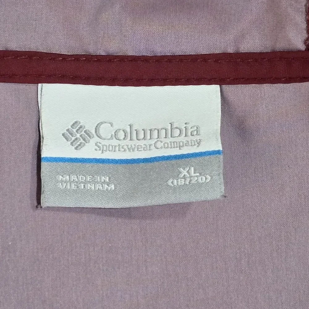 Columbia Windbreaker Jacket Kids XL 18/20 Red Maroon‎ Colorblock Gorpcore RB3416